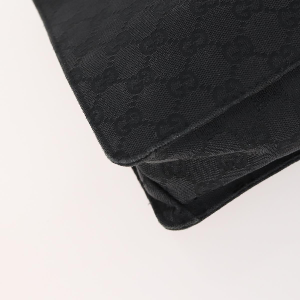 GUCCI GG Canvas Shoulder Bag Black Silver 120841 Auth ep13072