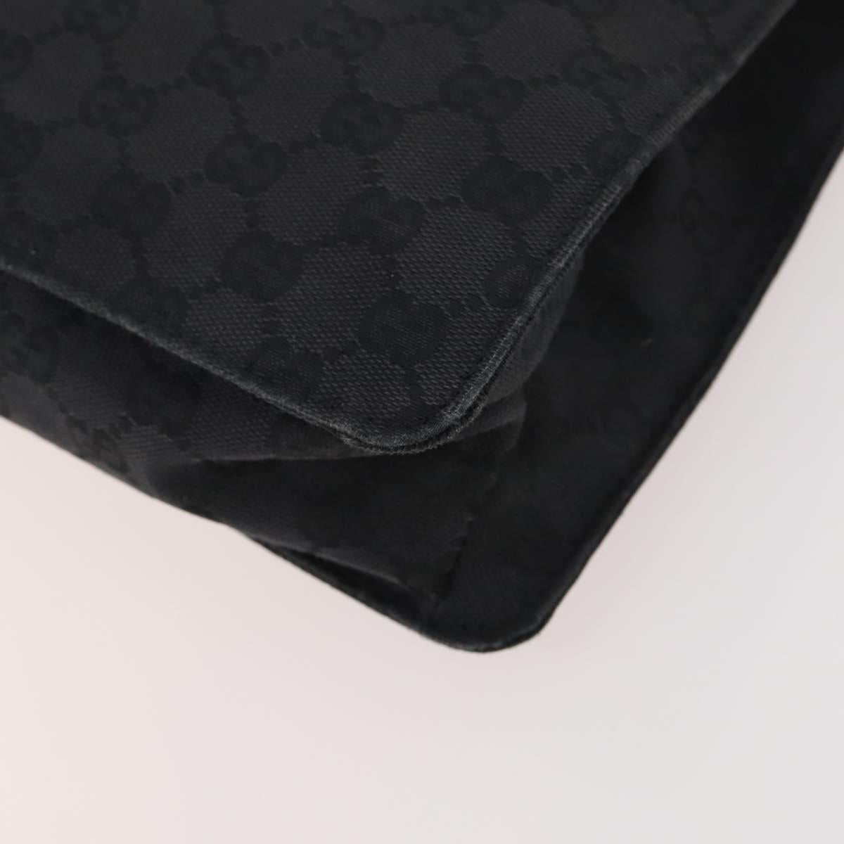 GUCCI GG Canvas Shoulder Bag Black Silver 120841 Auth ep13072