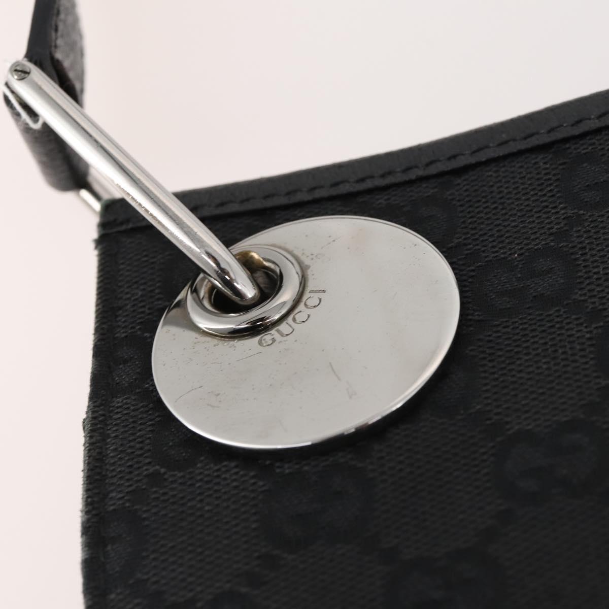 GUCCI GG Canvas Shoulder Bag Black Silver 120841 Auth ep13072