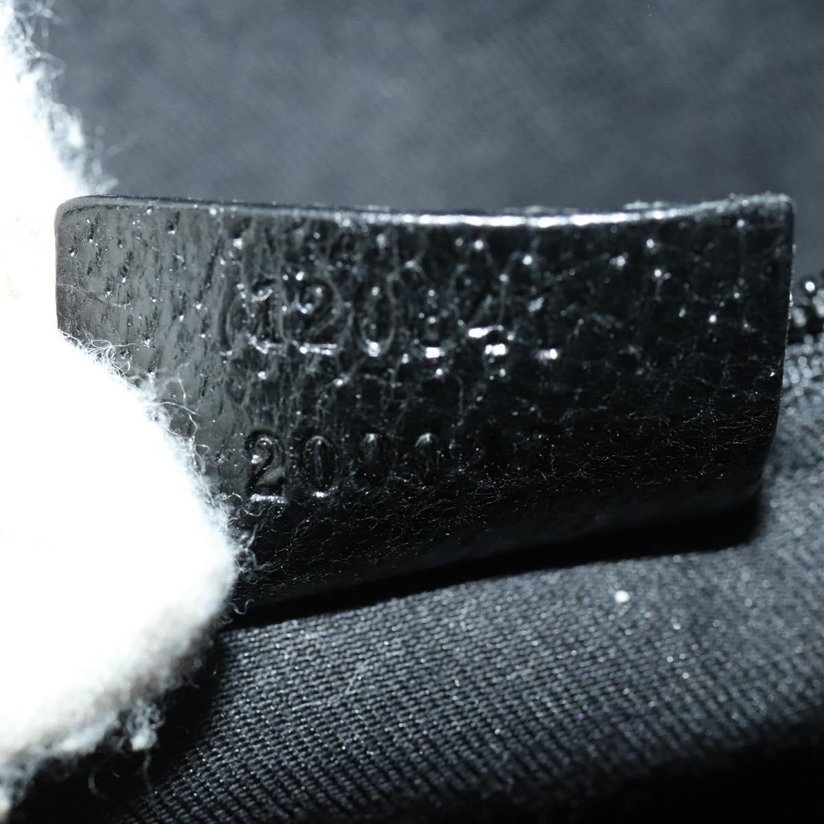 GUCCI GG Canvas Shoulder Bag Black Silver 120841 Auth ep13072