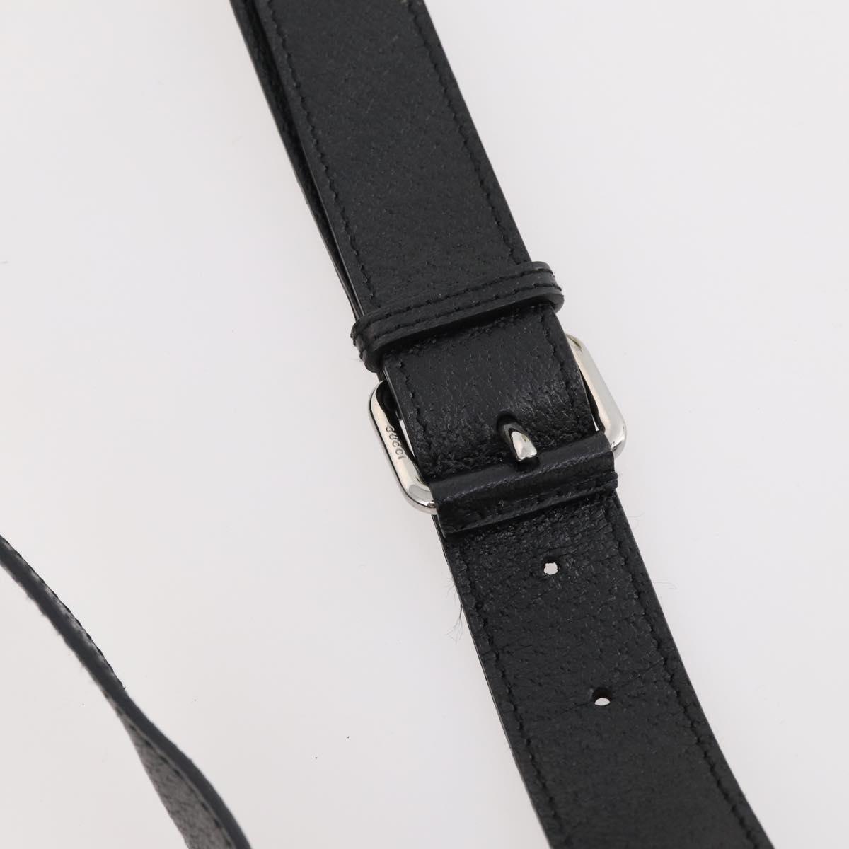 GUCCI GG Canvas Shoulder Bag Black Silver 120841 Auth ep13072