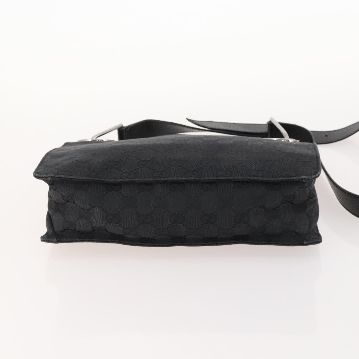 GUCCI GG Canvas Shoulder Bag Black Silver 120841 Auth ep13072