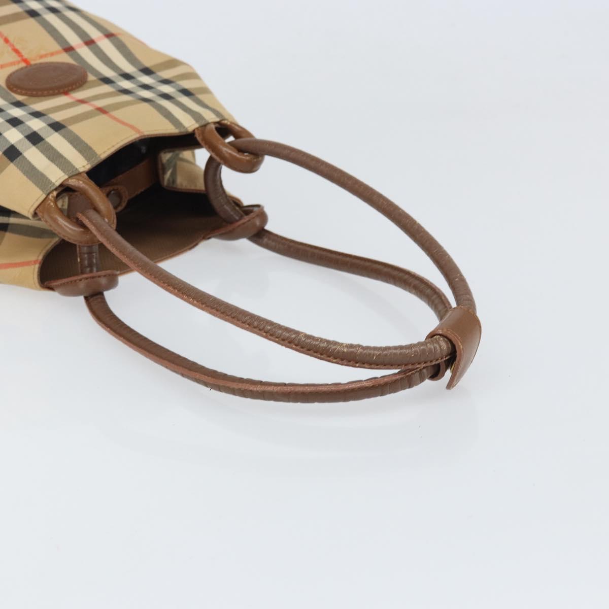 Burberrys Nova Check Tote Bag Canvas Beige Auth ep13077