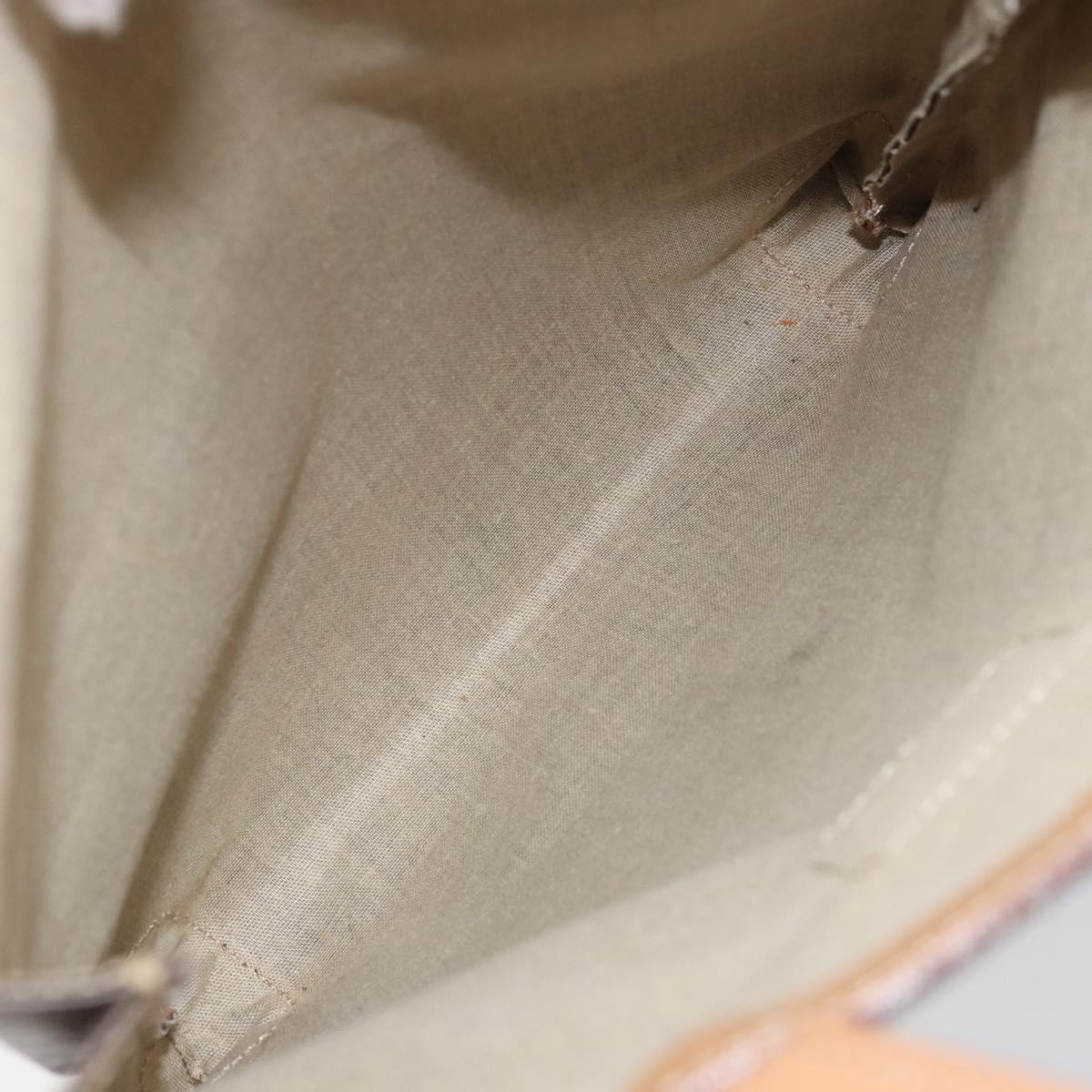 CELINE Macadam Canvas Hand Bag PVC Leather Brown Gold Auth ep13084