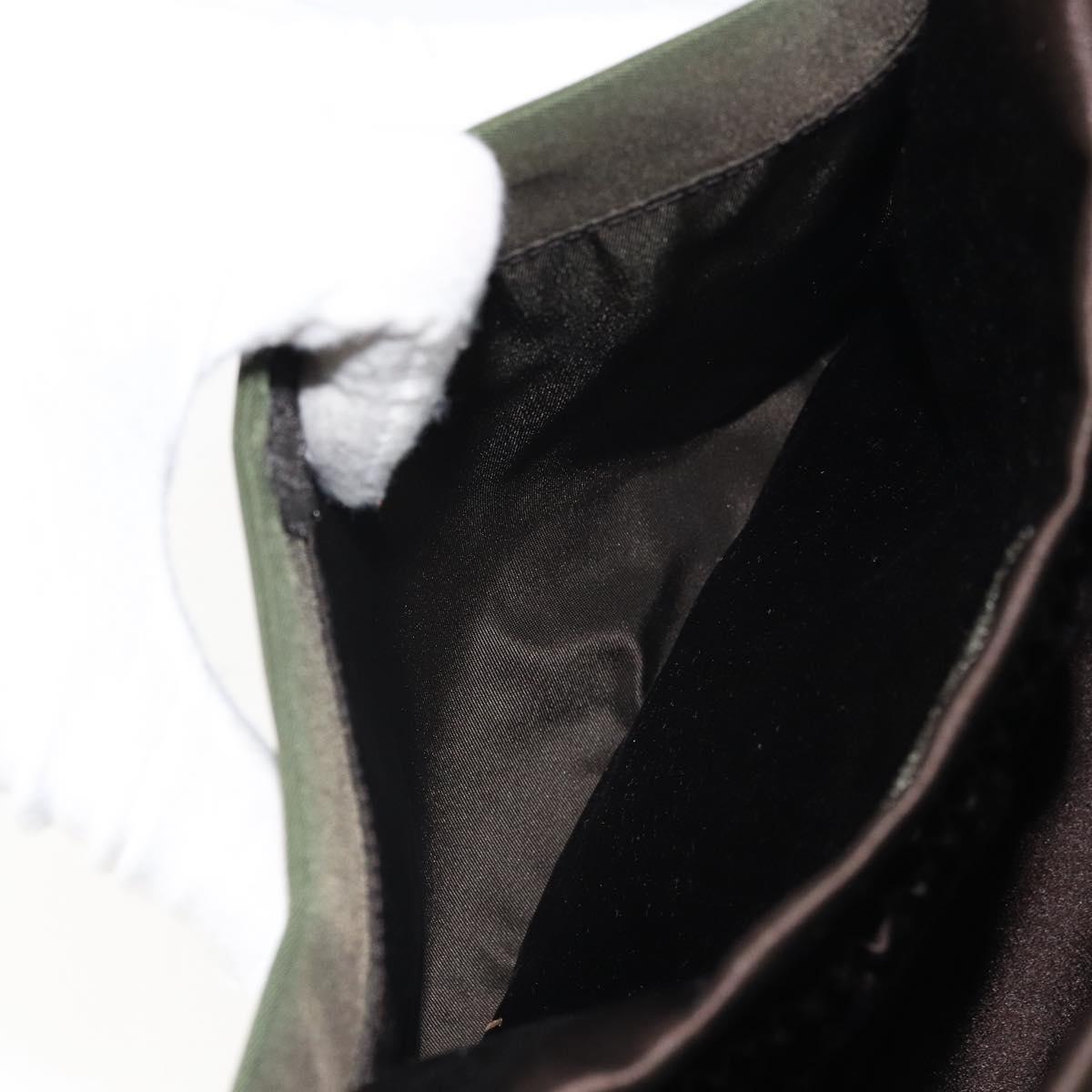 PRADA Shoulder Bag Nylon Khaki Silver Auth ep13101