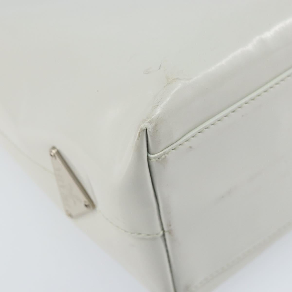 PRADA Hand Bag Patent leather Gray Silver Auth ep13103