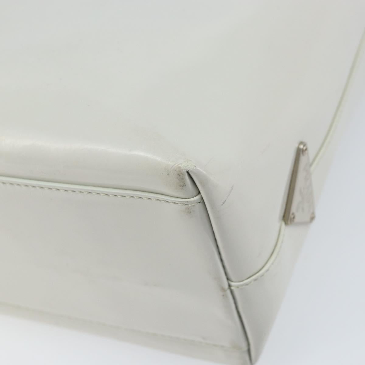 PRADA Hand Bag Patent leather Gray Silver Auth ep13103