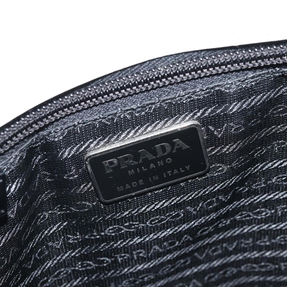 PRADA Hand Bag Patent leather Gray Silver Auth ep13103