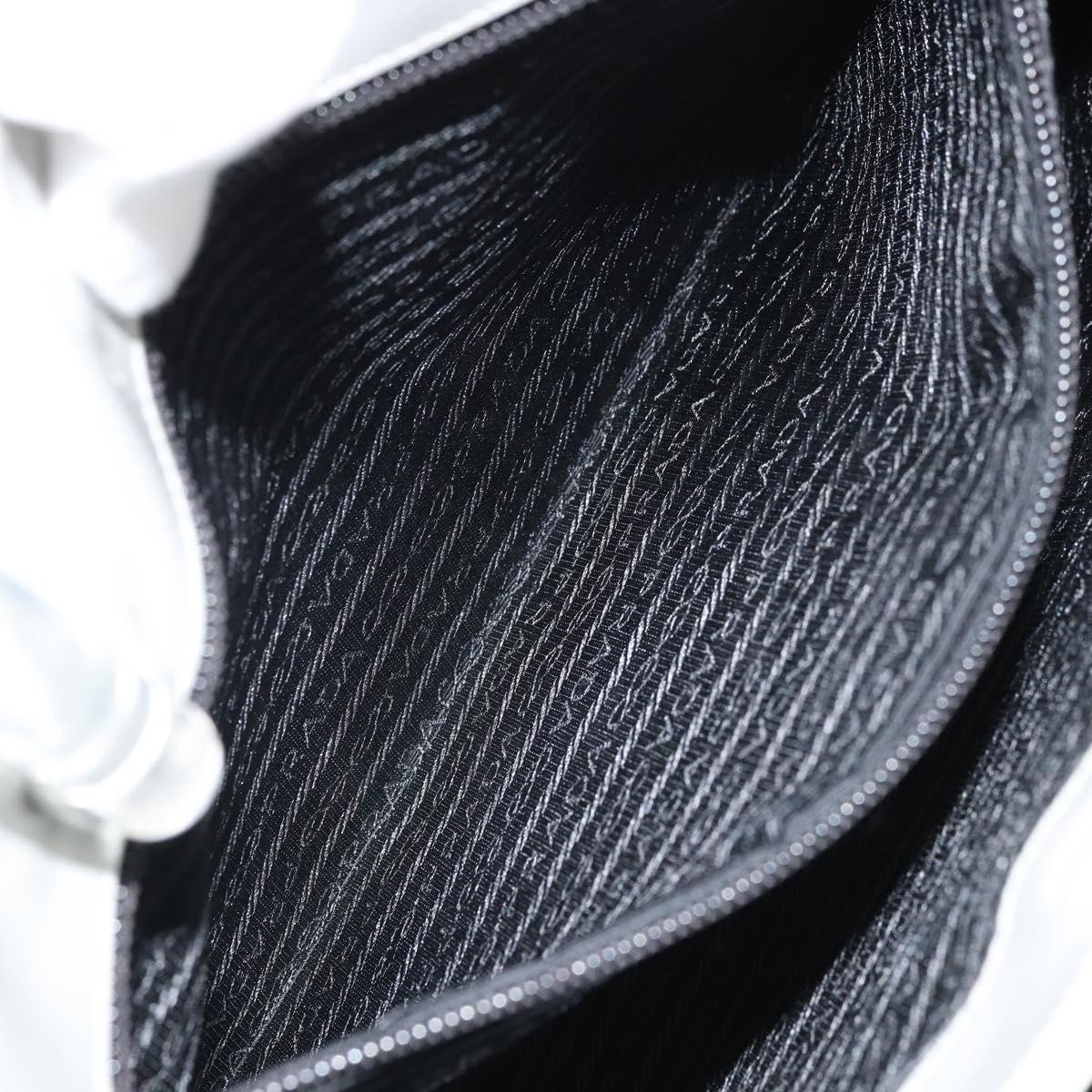 PRADA Hand Bag Patent leather Gray Silver Auth ep13103