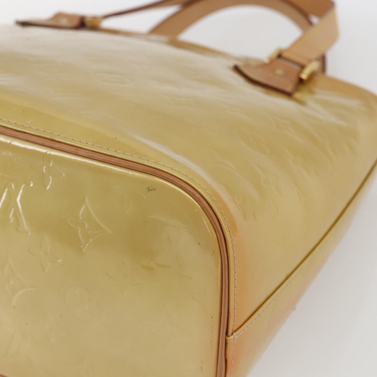 LOUIS VUITTON Monogram Vernis Houston Hand Bag Beige M91004 LV Auth ep13106