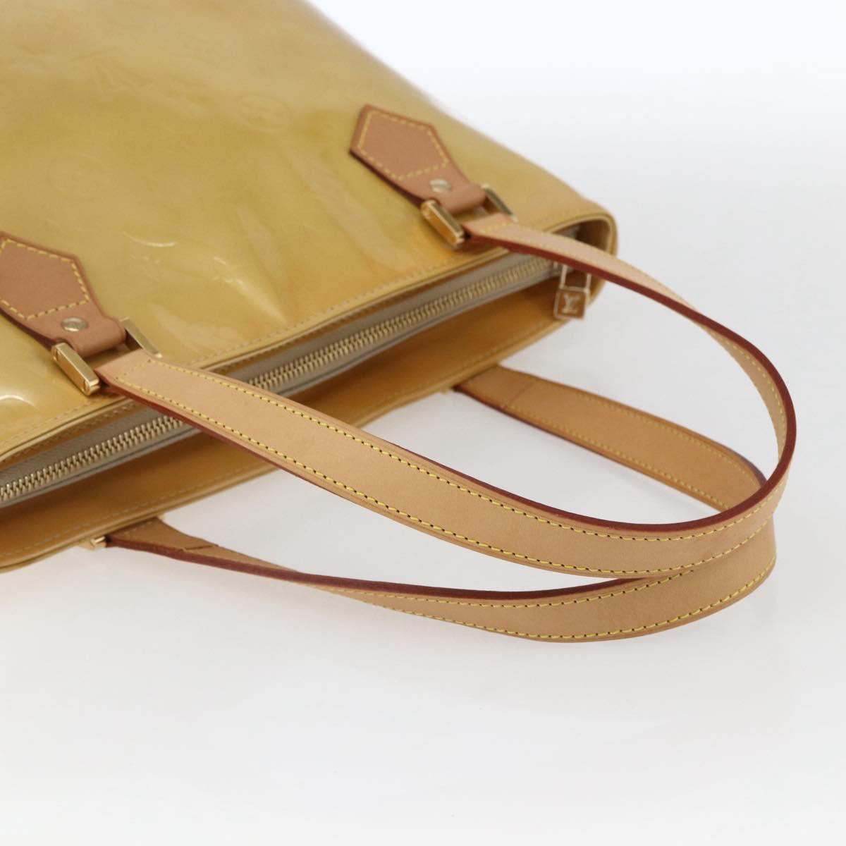 LOUIS VUITTON Monogram Vernis Houston Hand Bag Beige M91004 LV Auth ep13106