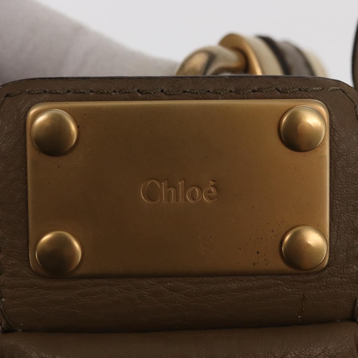 Chloe Paddington Hand Bag Leather Brown Gold Silver Auth ep13108V