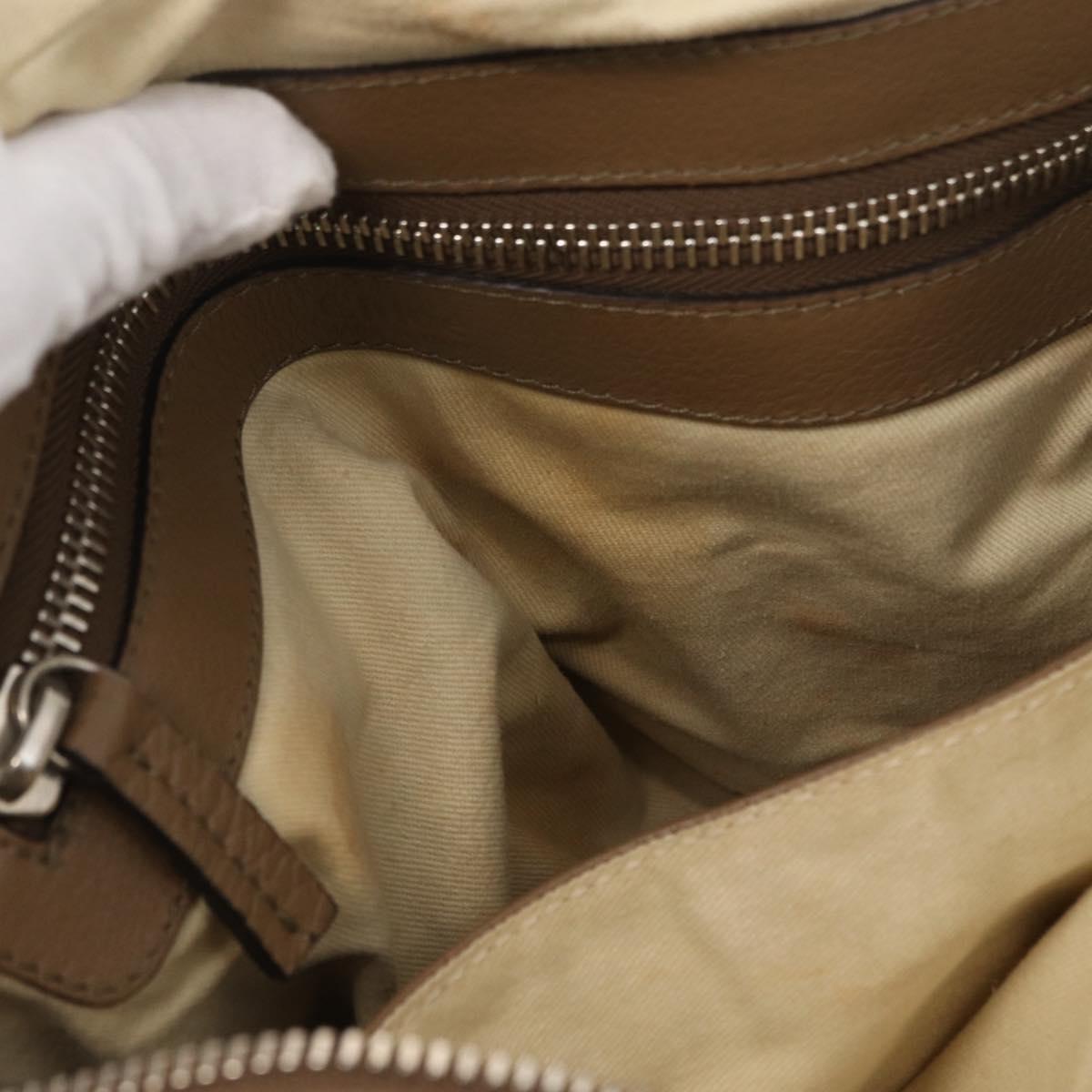 Chloe Paddington Hand Bag Leather Brown Gold Silver Auth ep13108V