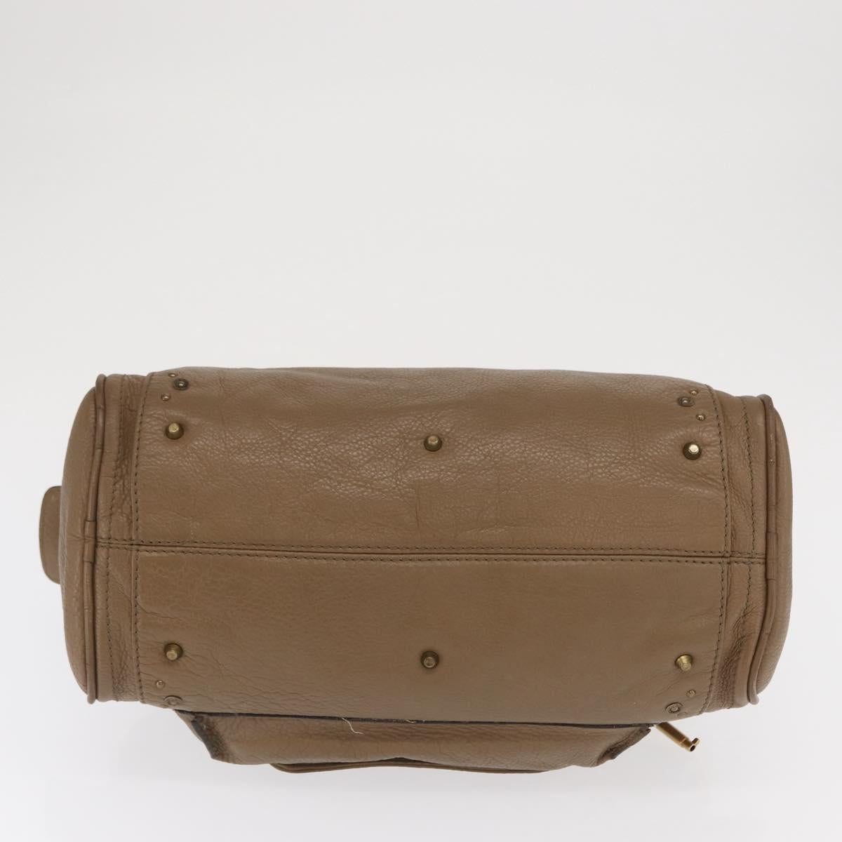 Chloe Paddington Hand Bag Leather Brown Gold Silver Auth ep13108V