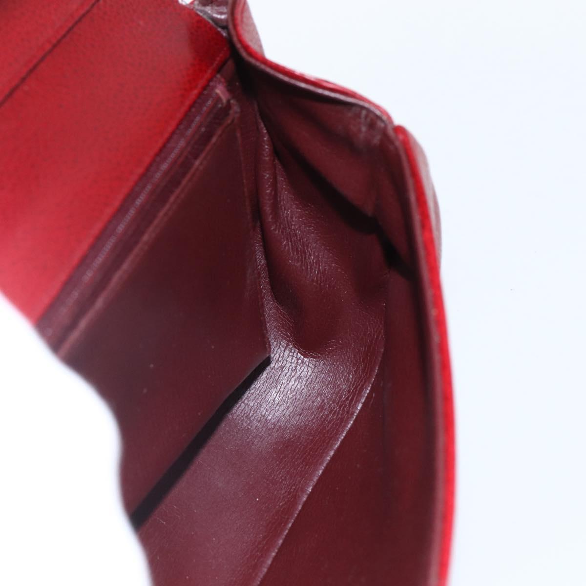 Christian Dior Shoulder Bag Leather Red Gold Auth ep13111