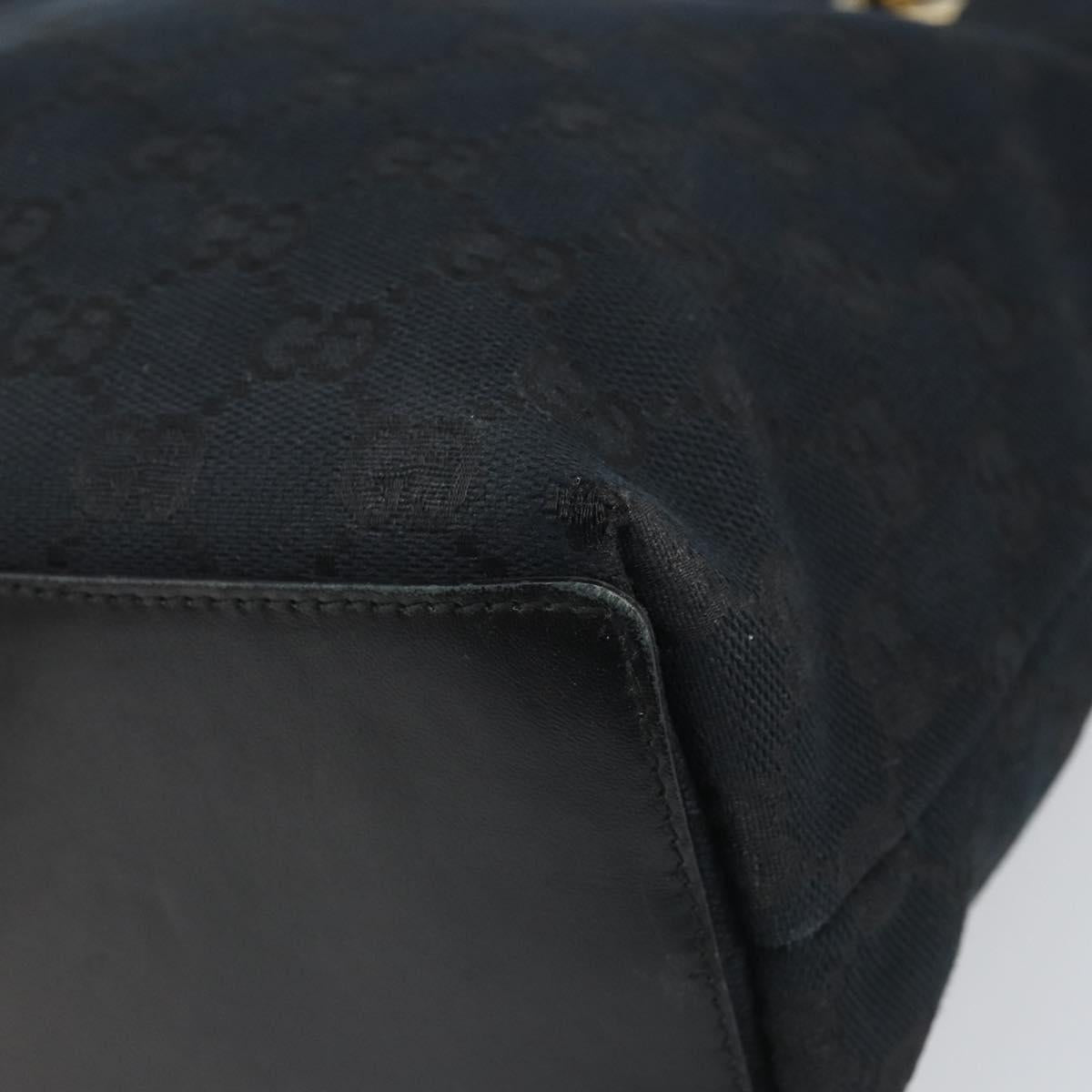 GUCCI GG Canvas Tote Bag Black Gold 002 1099 Auth ep13113