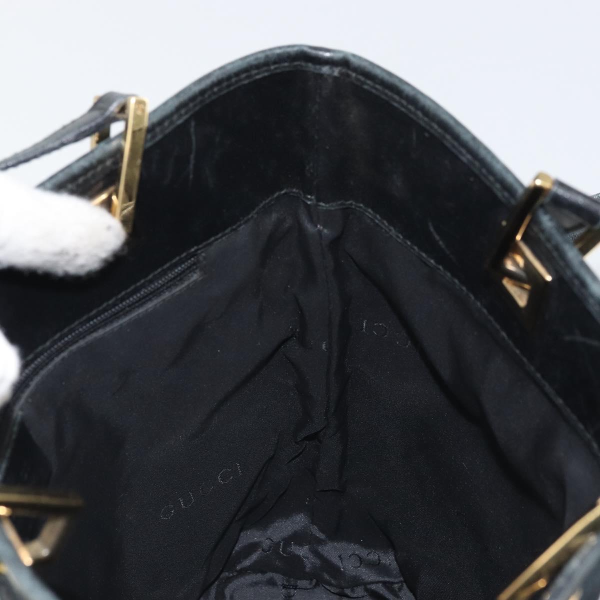 GUCCI GG Canvas Tote Bag Black Gold 002 1099 Auth ep13113