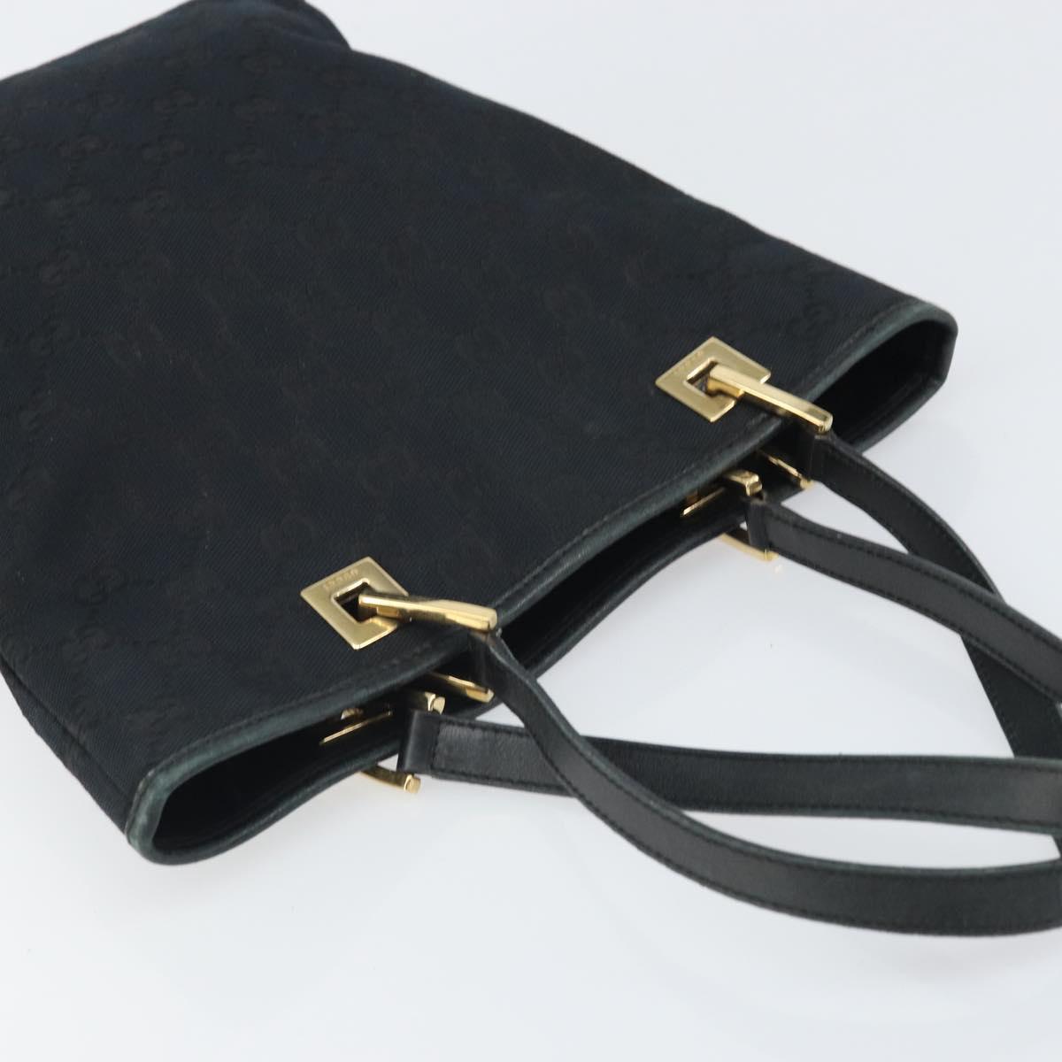GUCCI GG Canvas Tote Bag Black Gold 002 1099 Auth ep13113