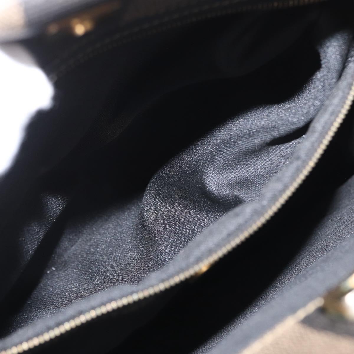 FENDI Pecan Canvas Tote Bag PVC Brown Black Auth ep13128