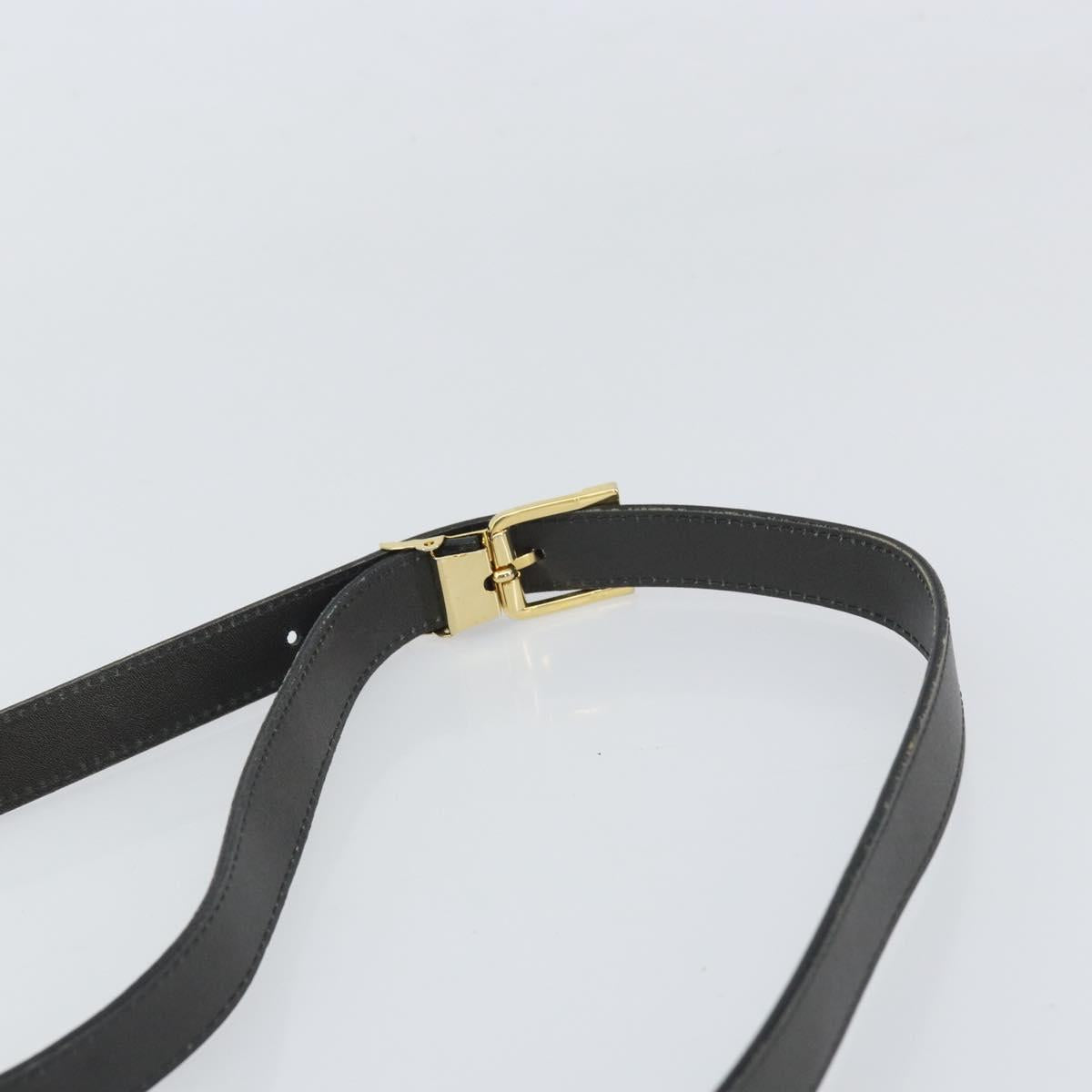 Christian Dior Shoulder Bag Leather Gray Gold Auth ep13132