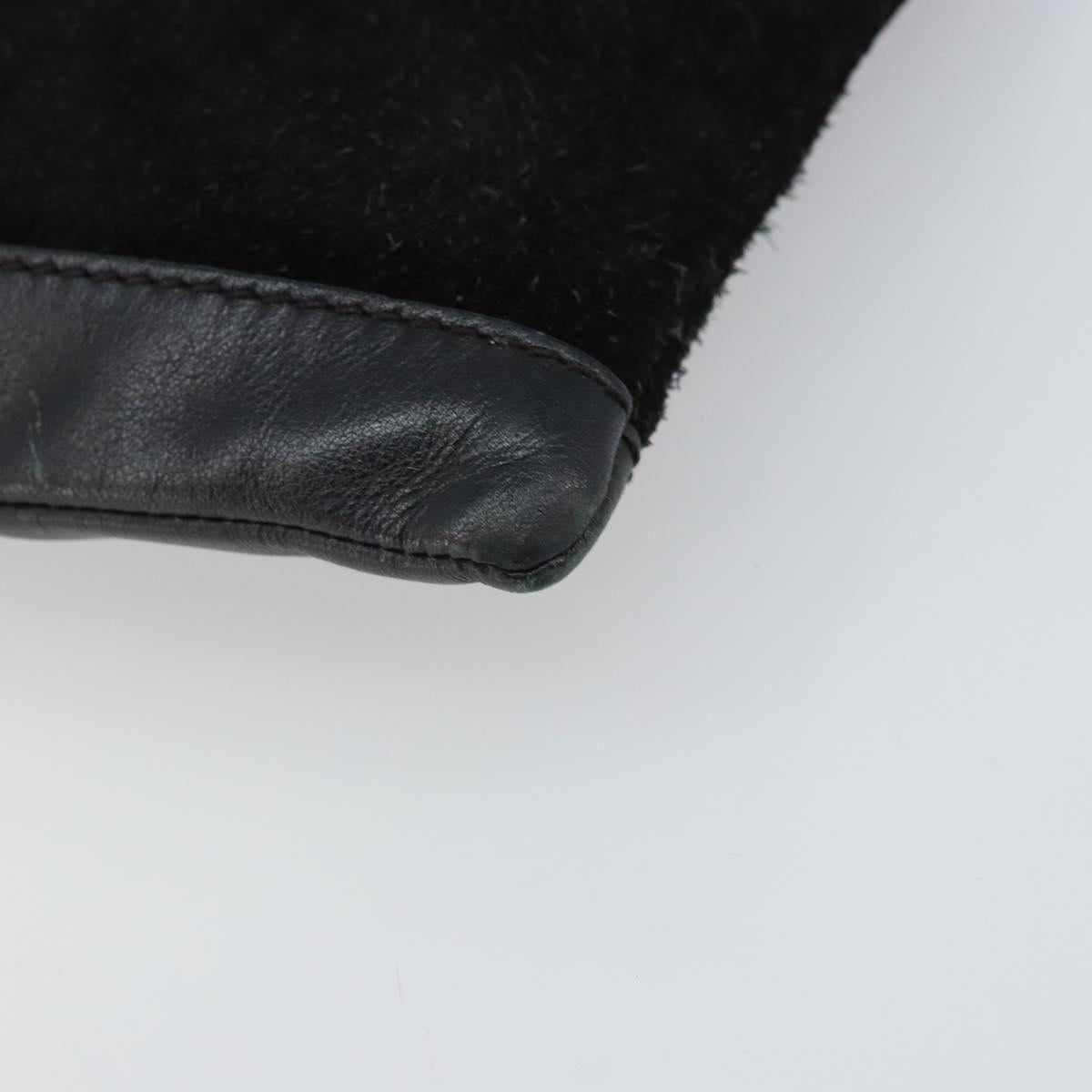 BALENCIAGA Clutch Bag Suede Black Silver 273022 Auth ep13134