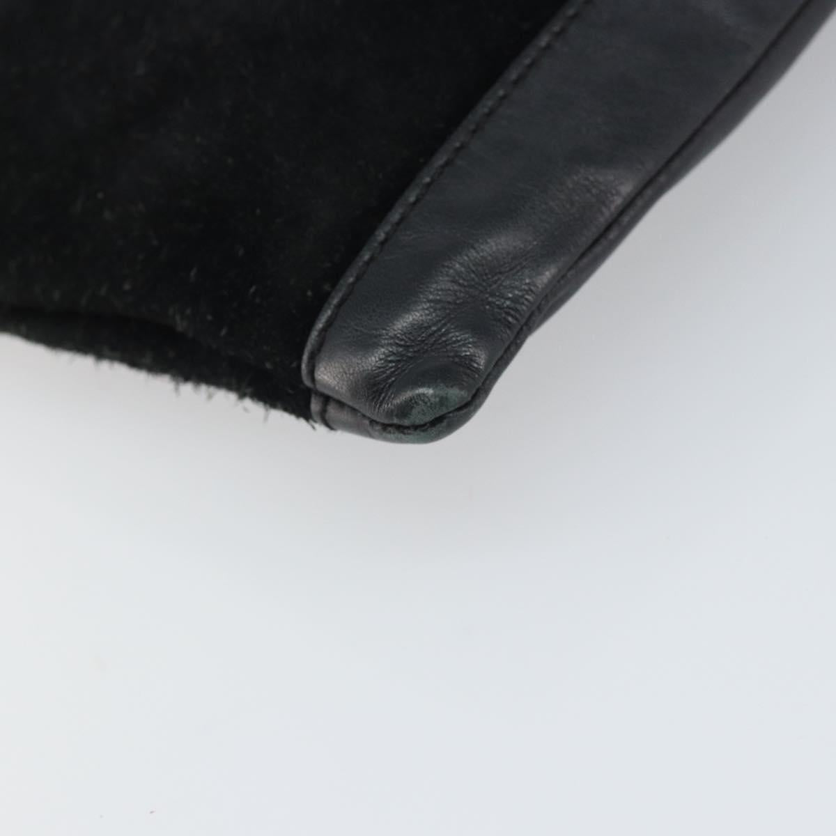 BALENCIAGA Clutch Bag Suede Black Silver 273022 Auth ep13134