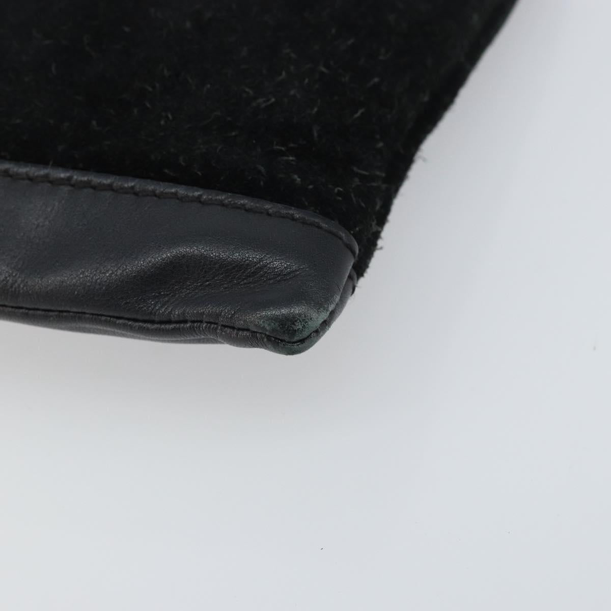 BALENCIAGA Clutch Bag Suede Black Silver 273022 Auth ep13134