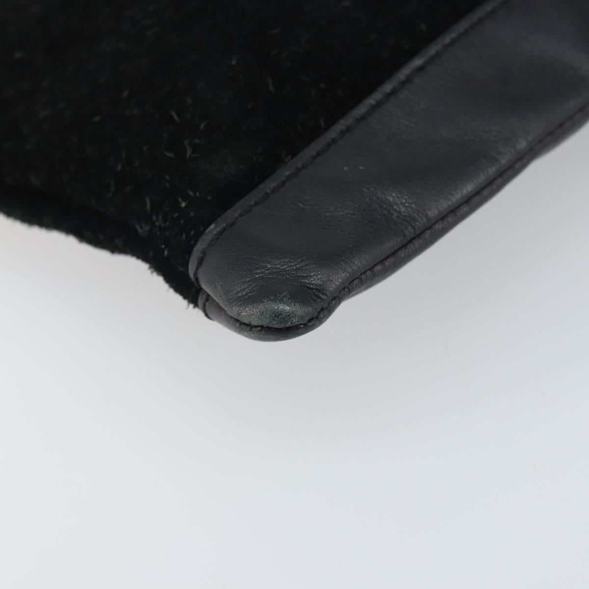 BALENCIAGA Clutch Bag Suede Black Silver 273022 Auth ep13134
