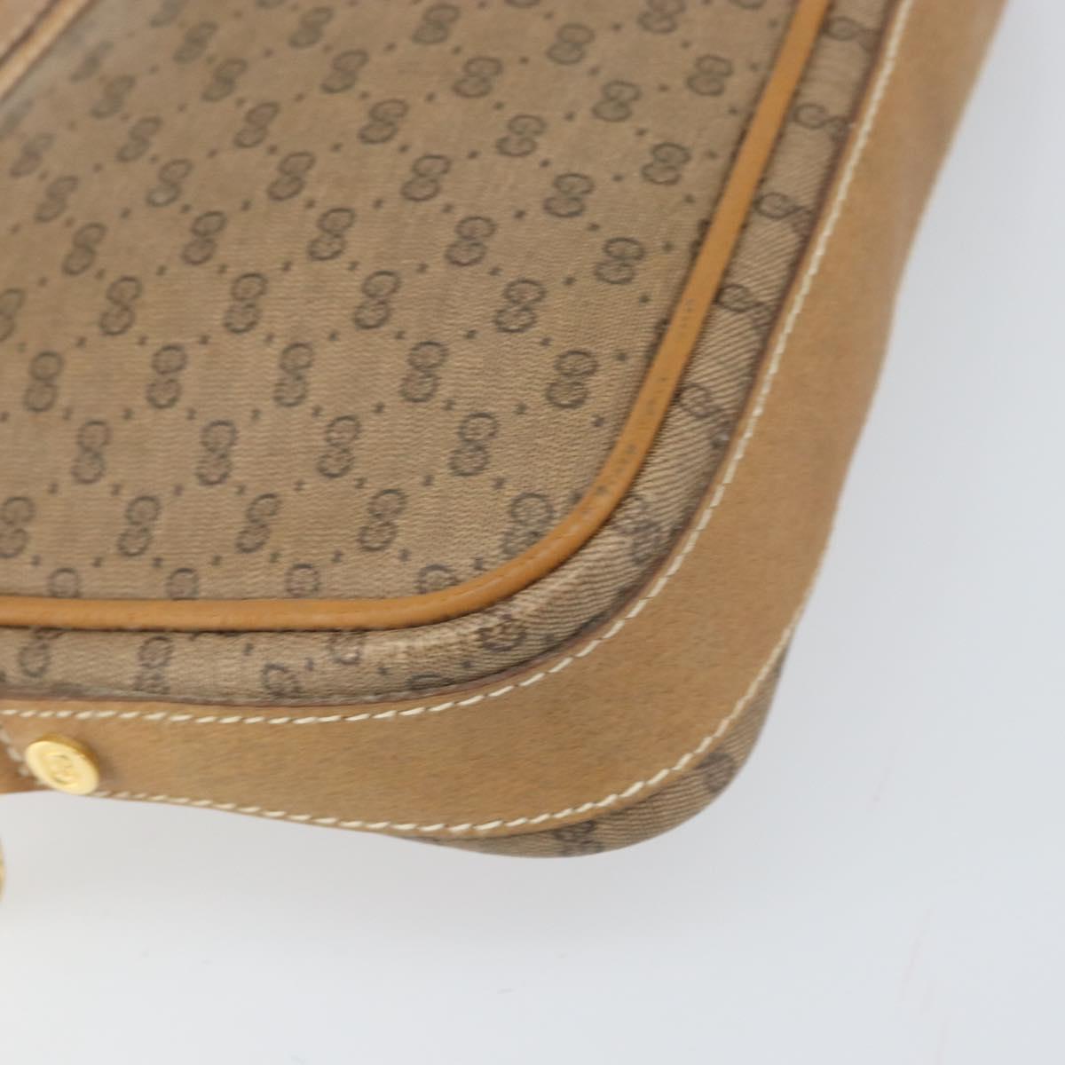 GUCCI Micro GG Supreme Shoulder Bag PVC Beige Gold Auth ep13139