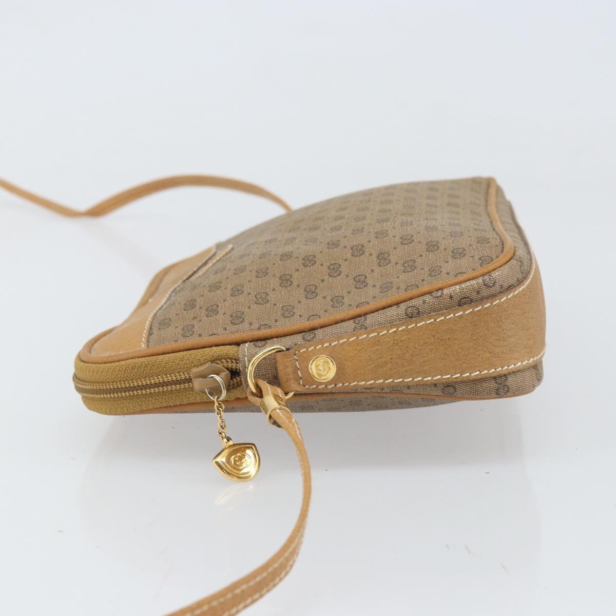 GUCCI Micro GG Supreme Shoulder Bag PVC Beige Gold Auth ep13139