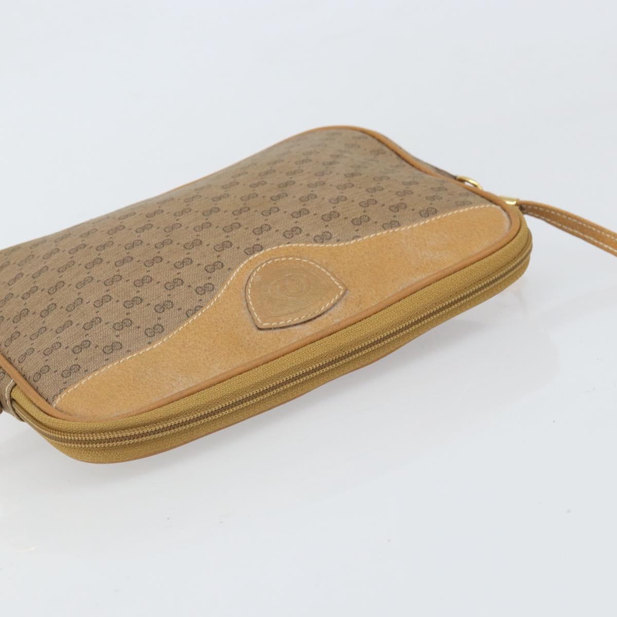 GUCCI Micro GG Supreme Shoulder Bag PVC Beige Gold Auth ep13139
