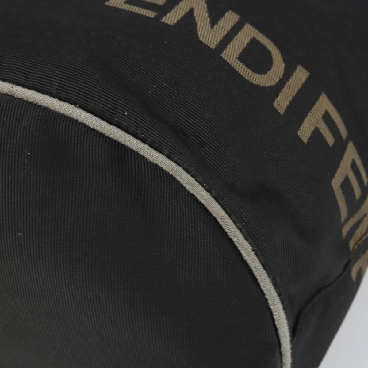 FENDI Hand Bag Nylon Black Silver Auth ep13140
