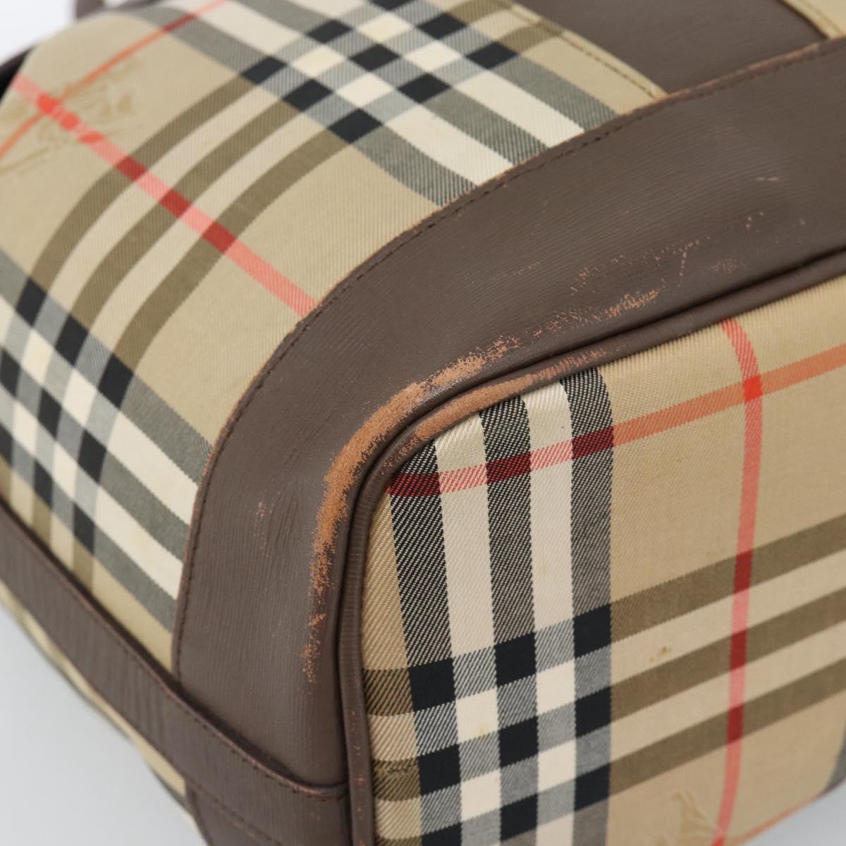 Burberrys Nova Check Backpack Canvas Beige Gold Auth ep13145