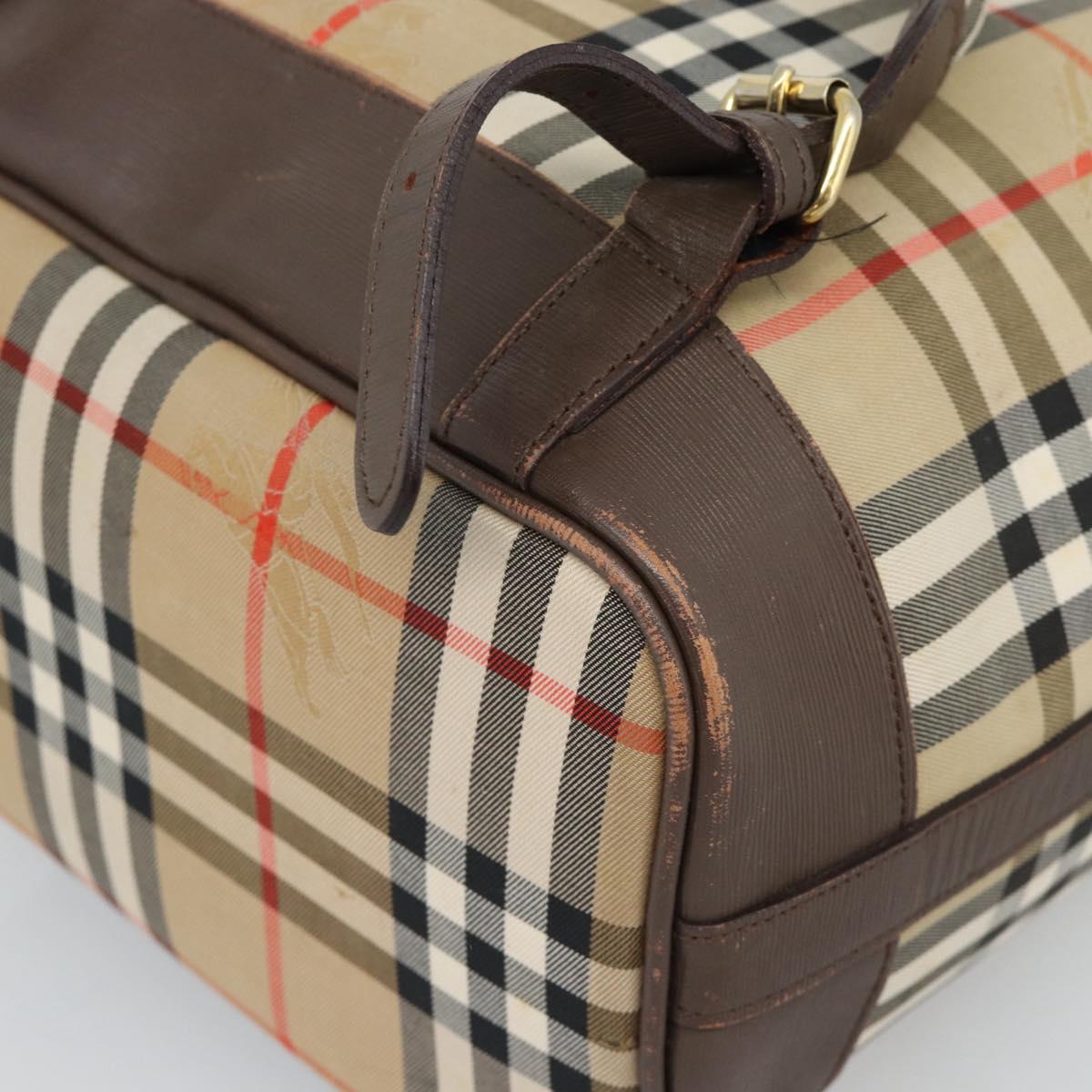 Burberrys Nova Check Backpack Canvas Beige Gold Auth ep13145