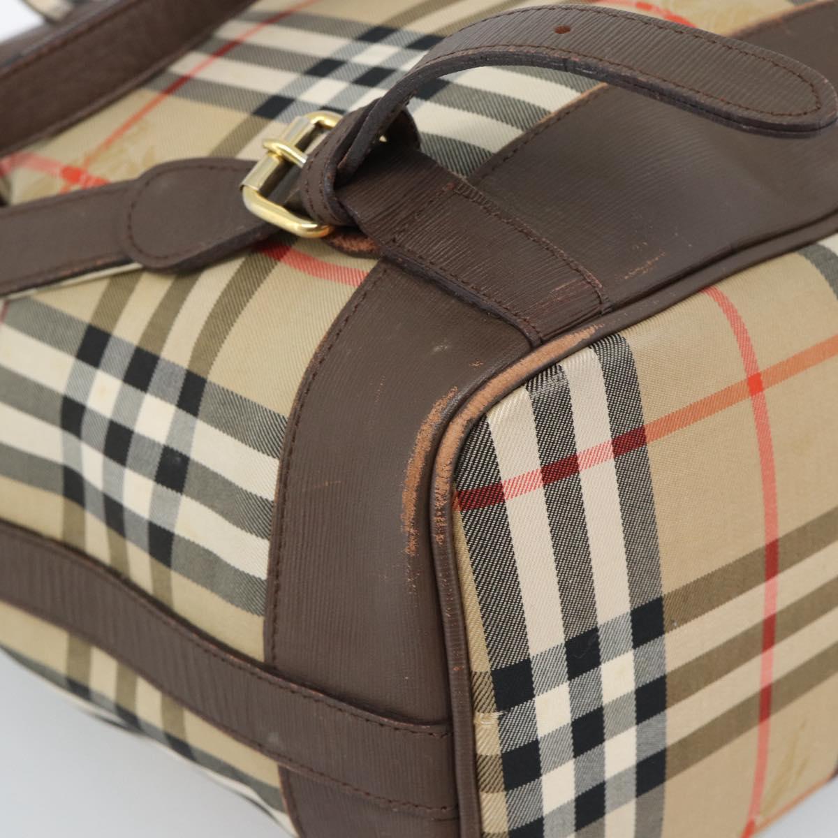 Burberrys Nova Check Backpack Canvas Beige Gold Auth ep13145