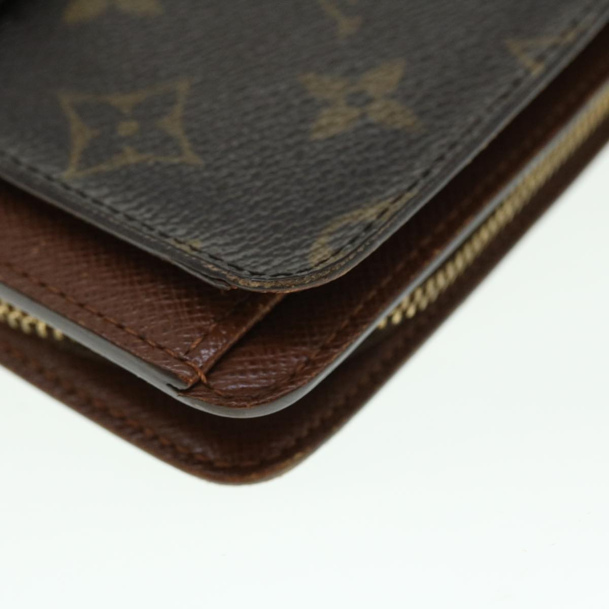 LOUIS VUITTON Monogram Porte Papier Zip Wallet M61207 LV Auth ep1315