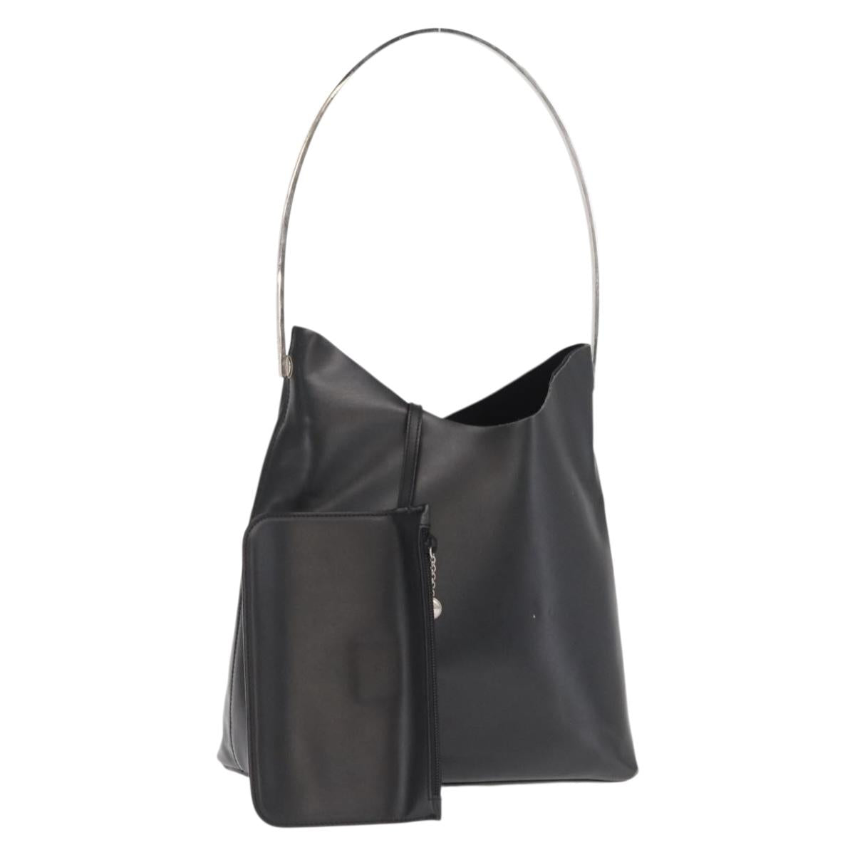 GUCCI Shoulder Bag Leather Black Silver 001 2123 1943 Auth ep13158