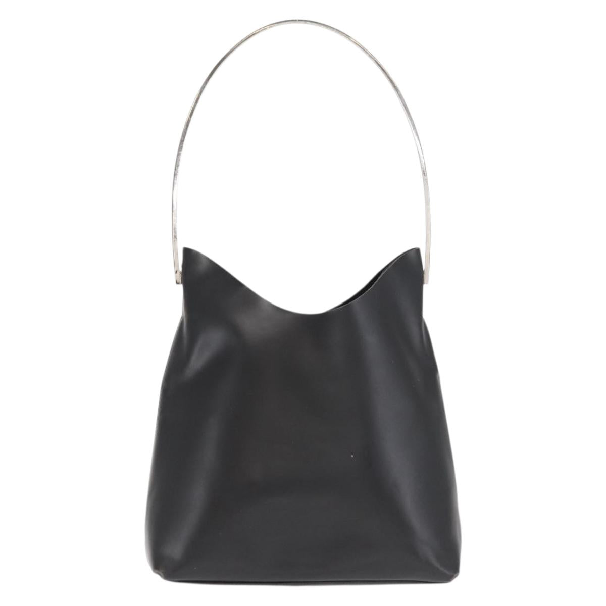 GUCCI Shoulder Bag Leather Black Silver 001 2123 1943 Auth ep13158