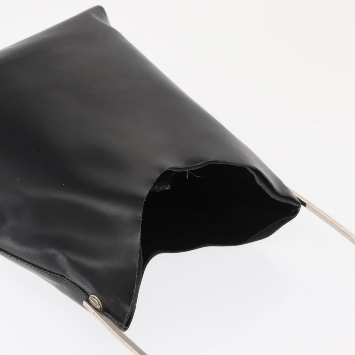 GUCCI Shoulder Bag Leather Black Silver 001 2123 1943 Auth ep13158