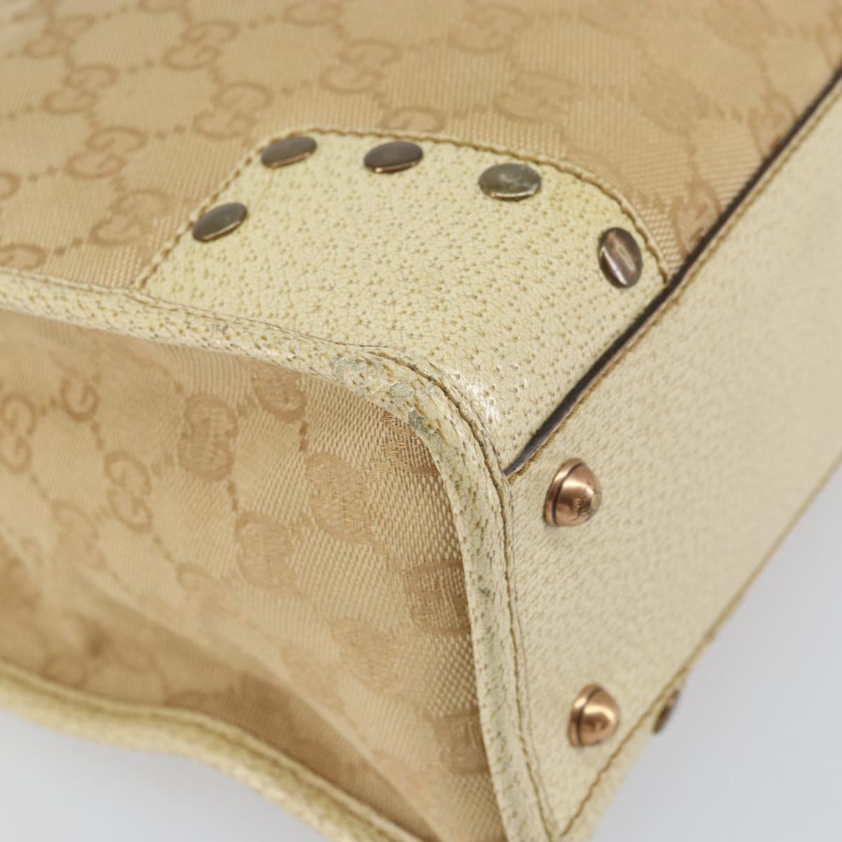 GUCCI GG Canvas Tote Bag Beige Gold 124261 Auth ep13162