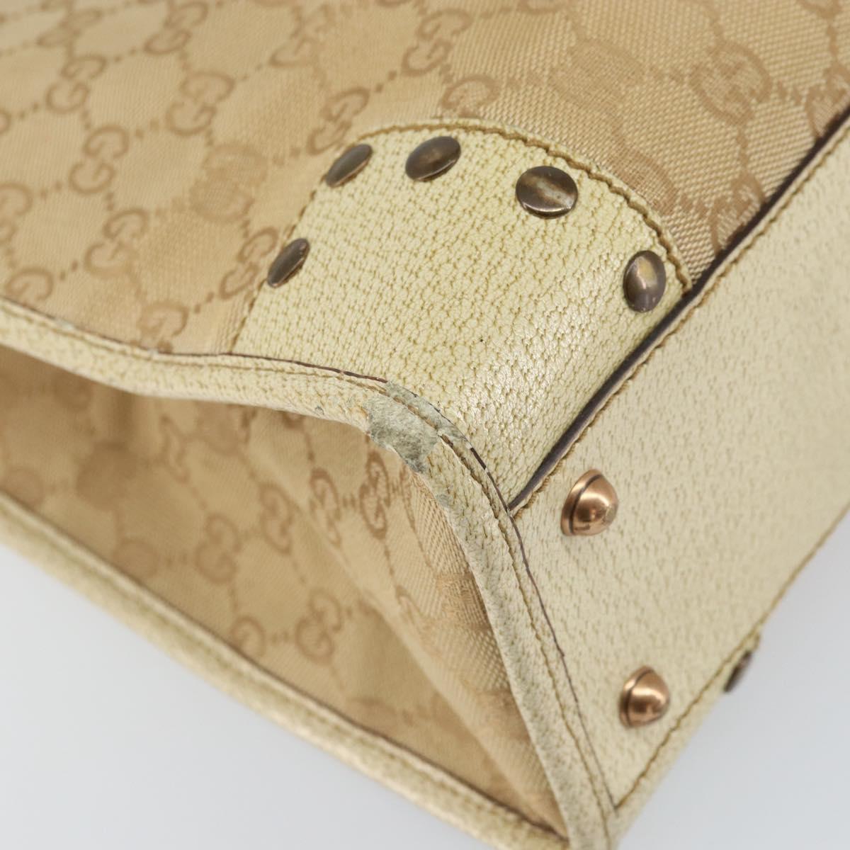 GUCCI GG Canvas Tote Bag Beige Gold 124261 Auth ep13162