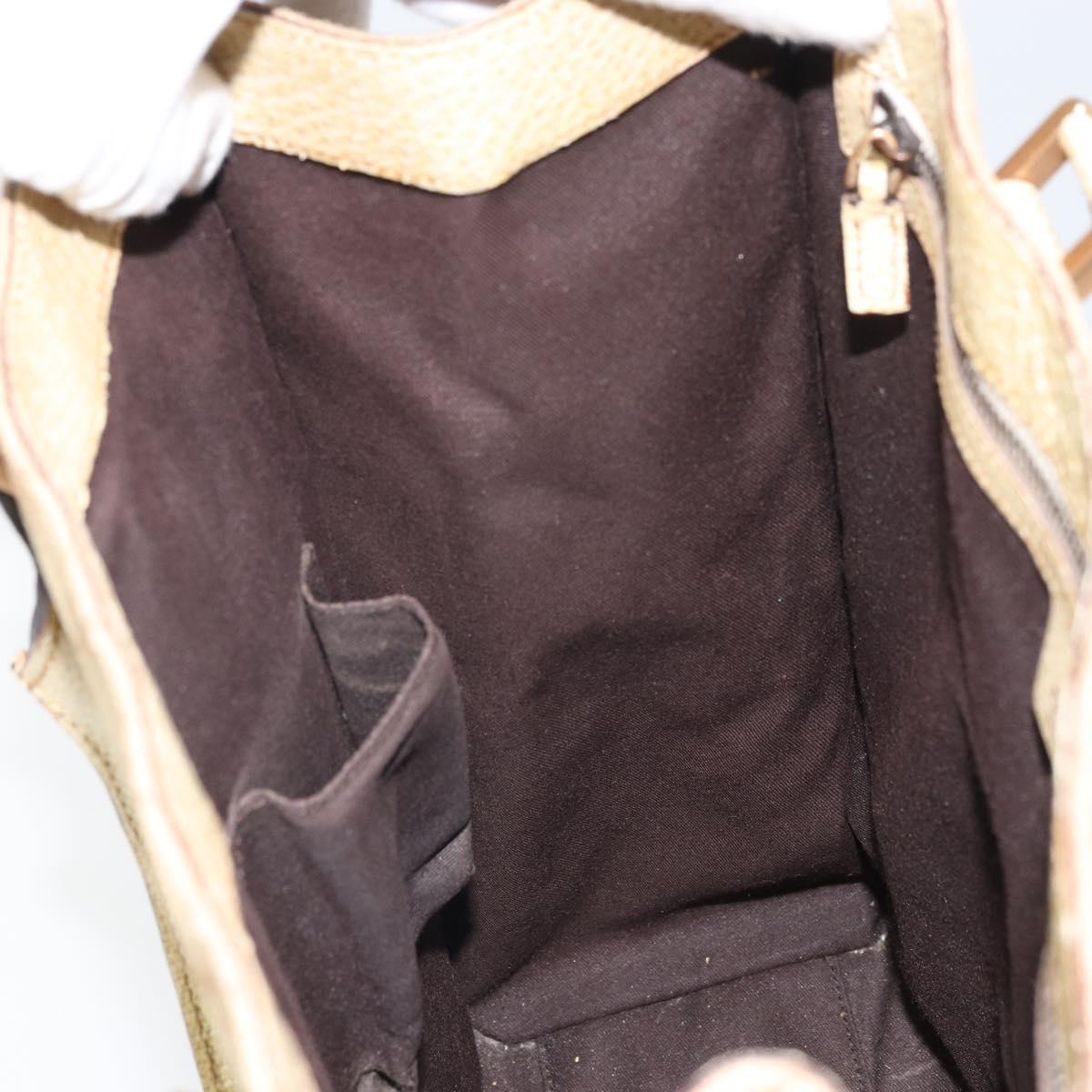 GUCCI GG Canvas Tote Bag Beige Gold 124261 Auth ep13162