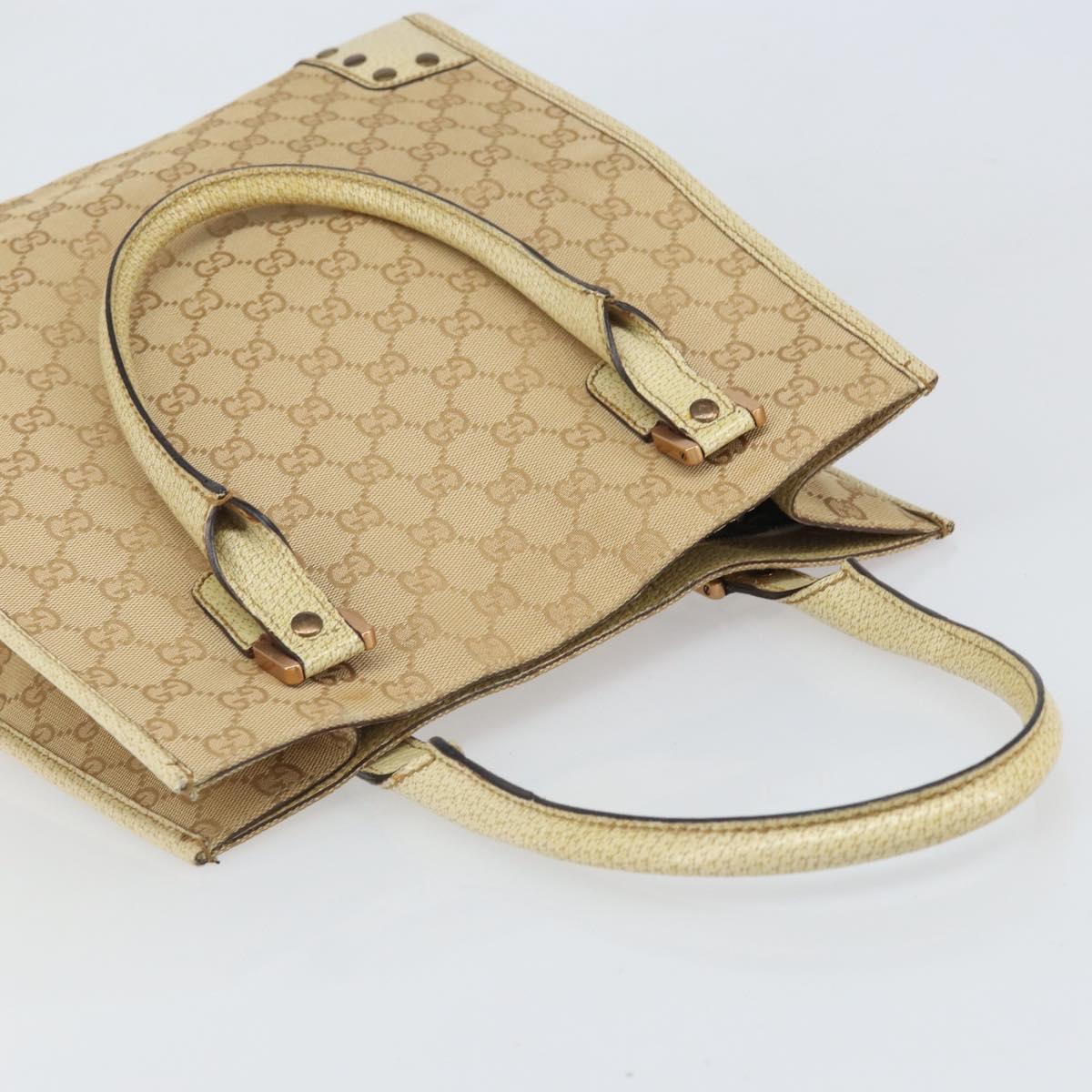 GUCCI GG Canvas Tote Bag Beige Gold 124261 Auth ep13162