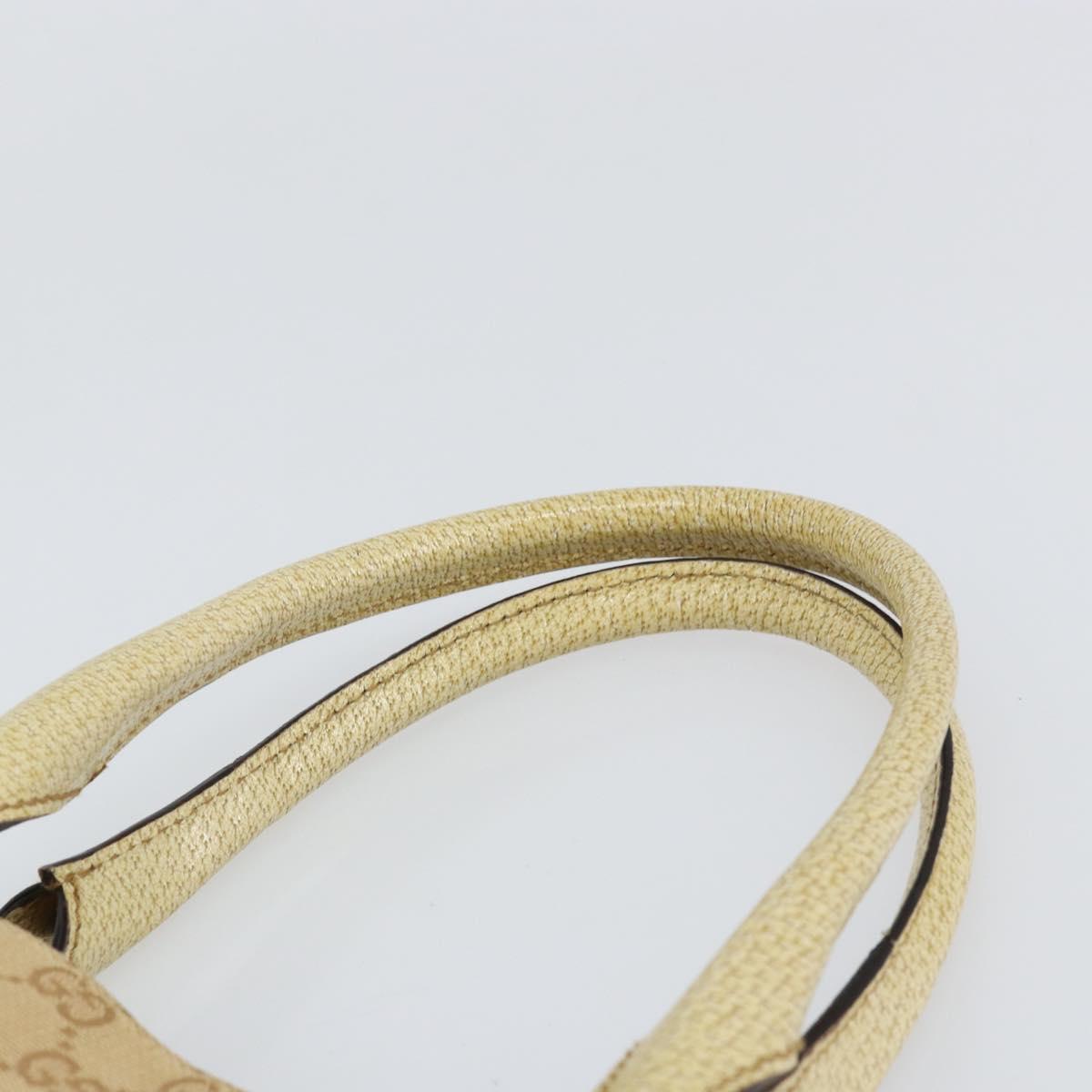 GUCCI GG Canvas Tote Bag Beige Gold 124261 Auth ep13162