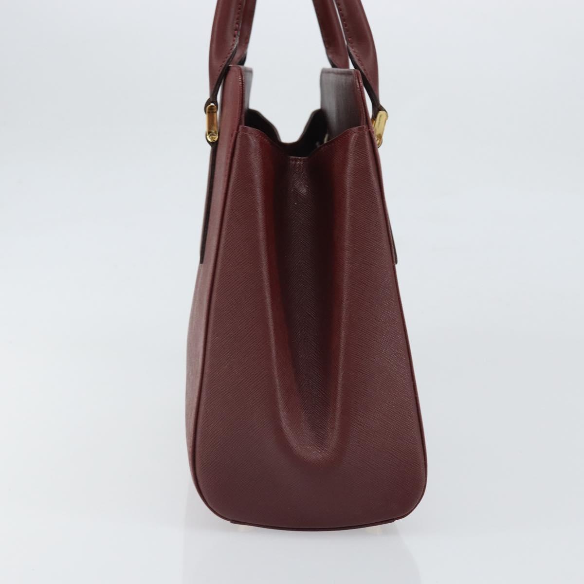 BURBERRY Hand Bag Leather Red Gold Auth ep13169
