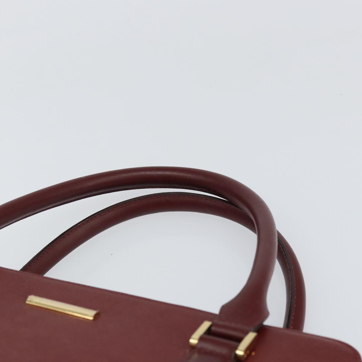 BURBERRY Hand Bag Leather Red Gold Auth ep13169