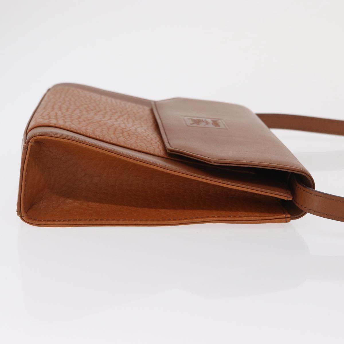Burberrys Shoulder Bag Leather Brown Gold Auth ep13171