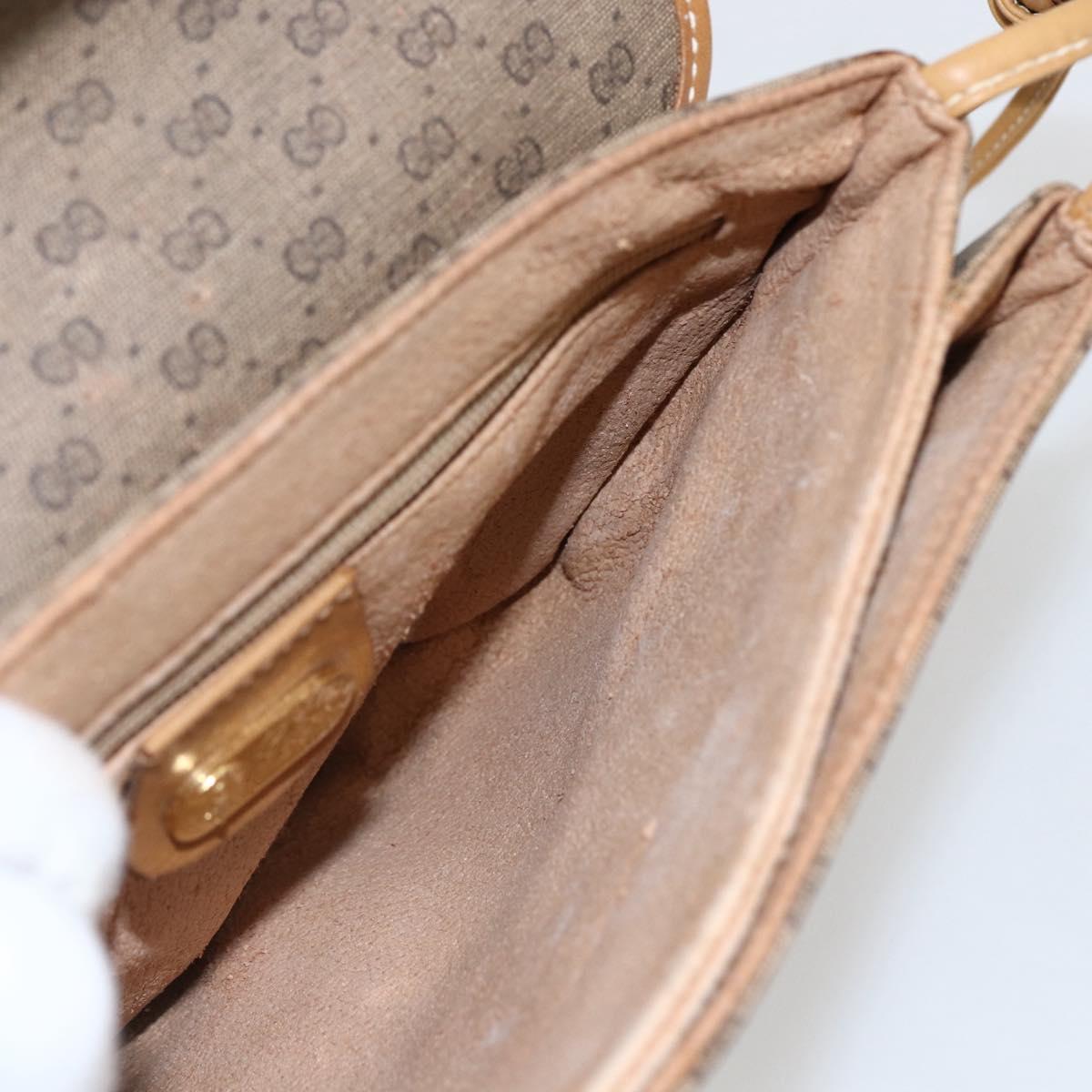 GUCCI Micro GG Supreme Shoulder Bag PVC Beige Gold 49 007 5548 Auth ep13173