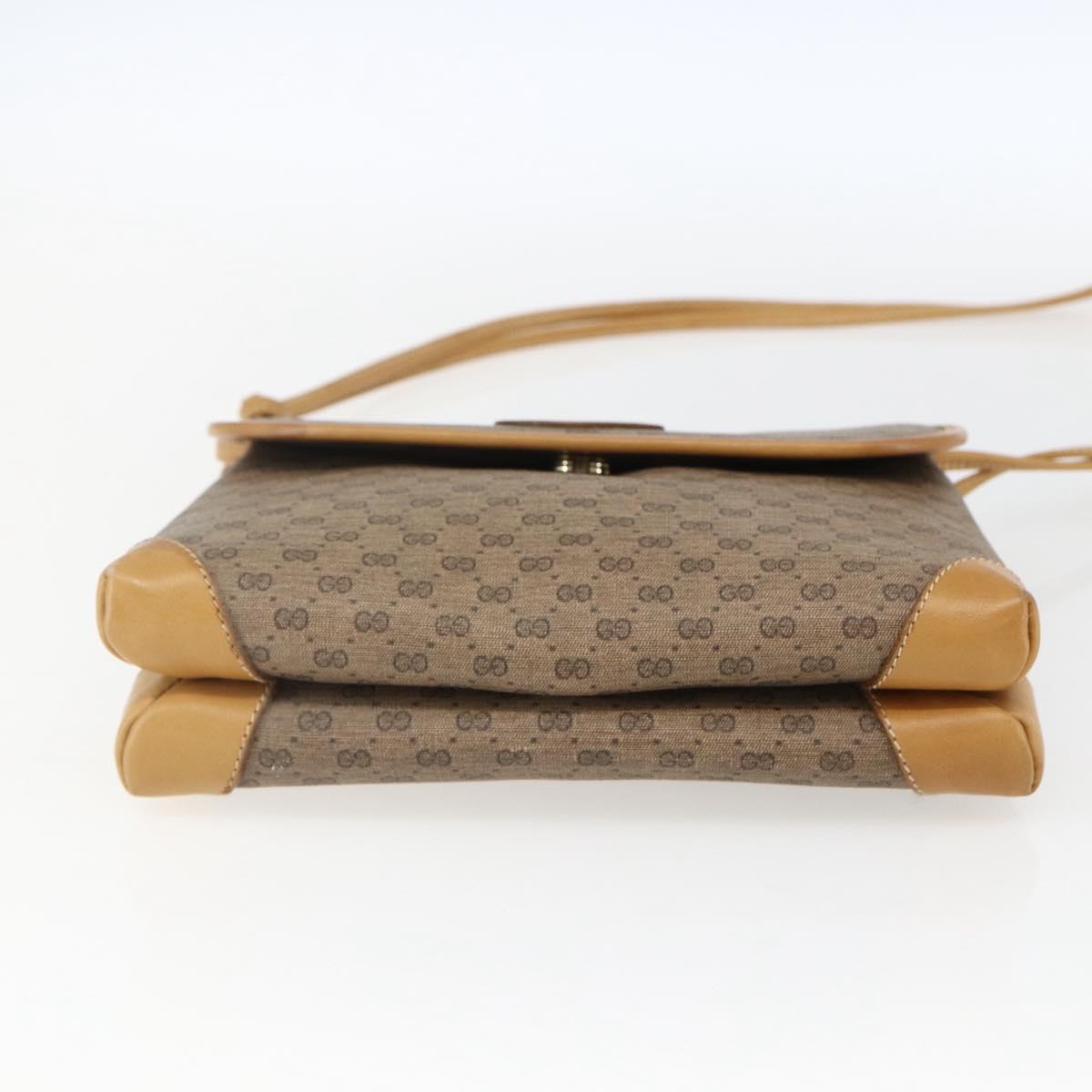 GUCCI Micro GG Supreme Shoulder Bag PVC Beige Gold 49 007 5548 Auth ep13173