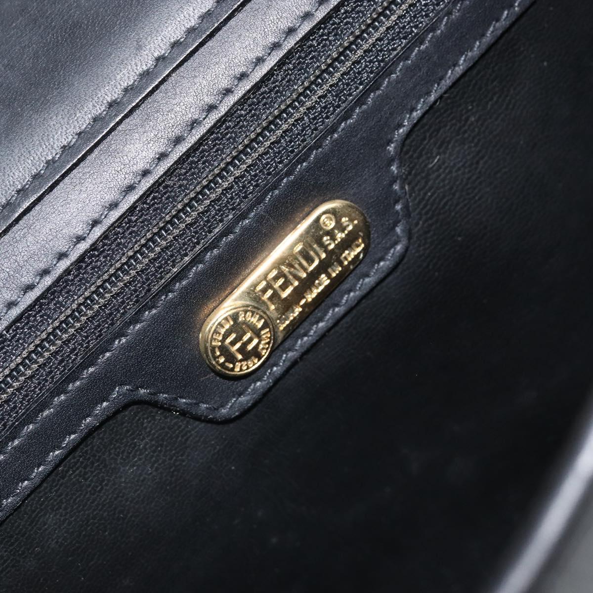 FENDI Pecan Canvas Shoulder Bag Black Auth ep13179